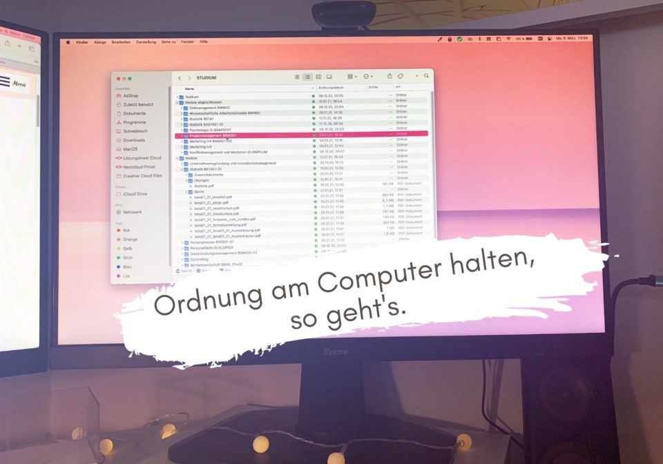 Bildschirm mit dem Mac Finder - Ordnung am Computer halten, Unterlagen wiederfinden