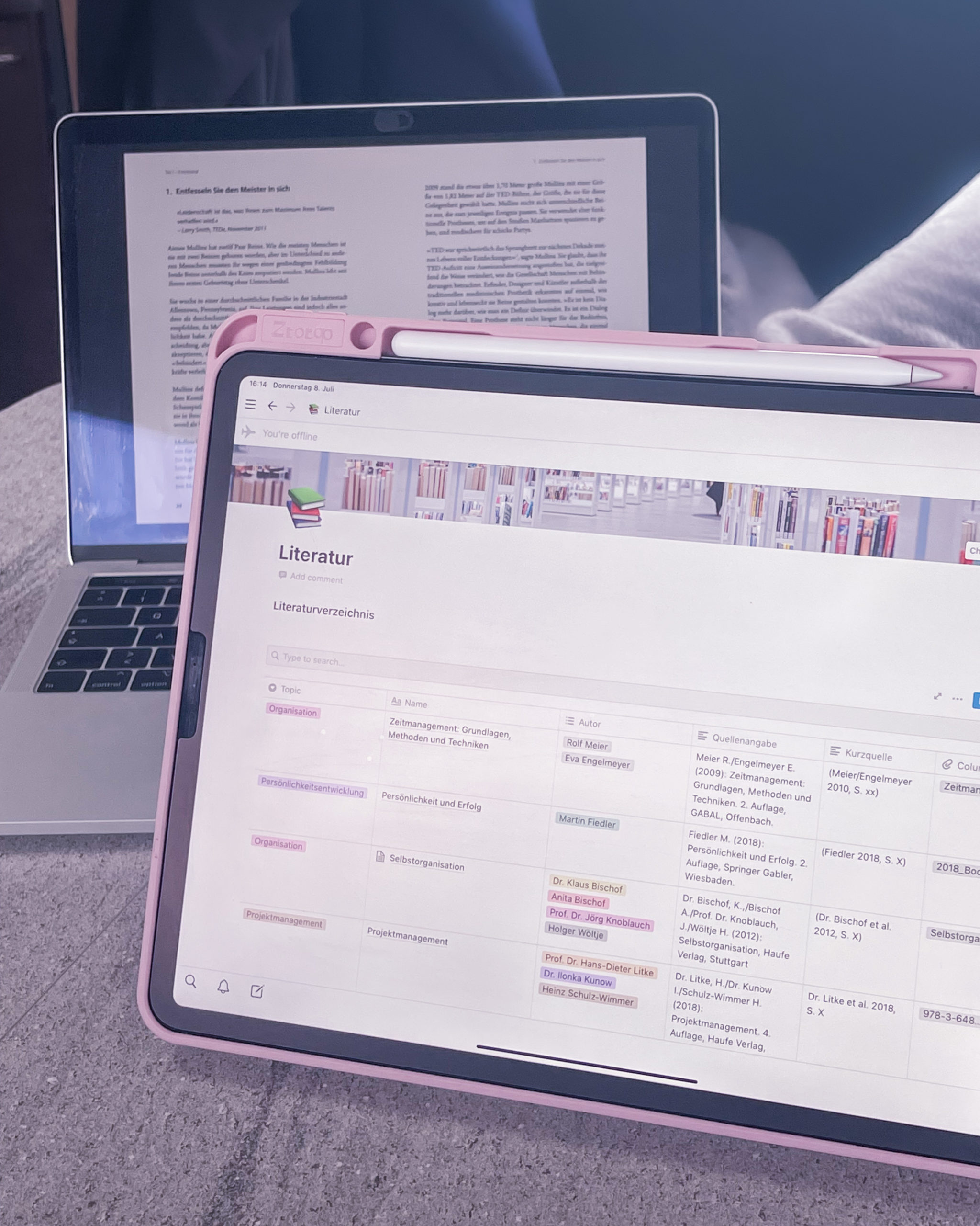 Literaturverwaltungssystem Mac, Literatur verwalten am Mac und Ipad mit Notion
